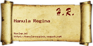 Hanula Regina névjegykártya